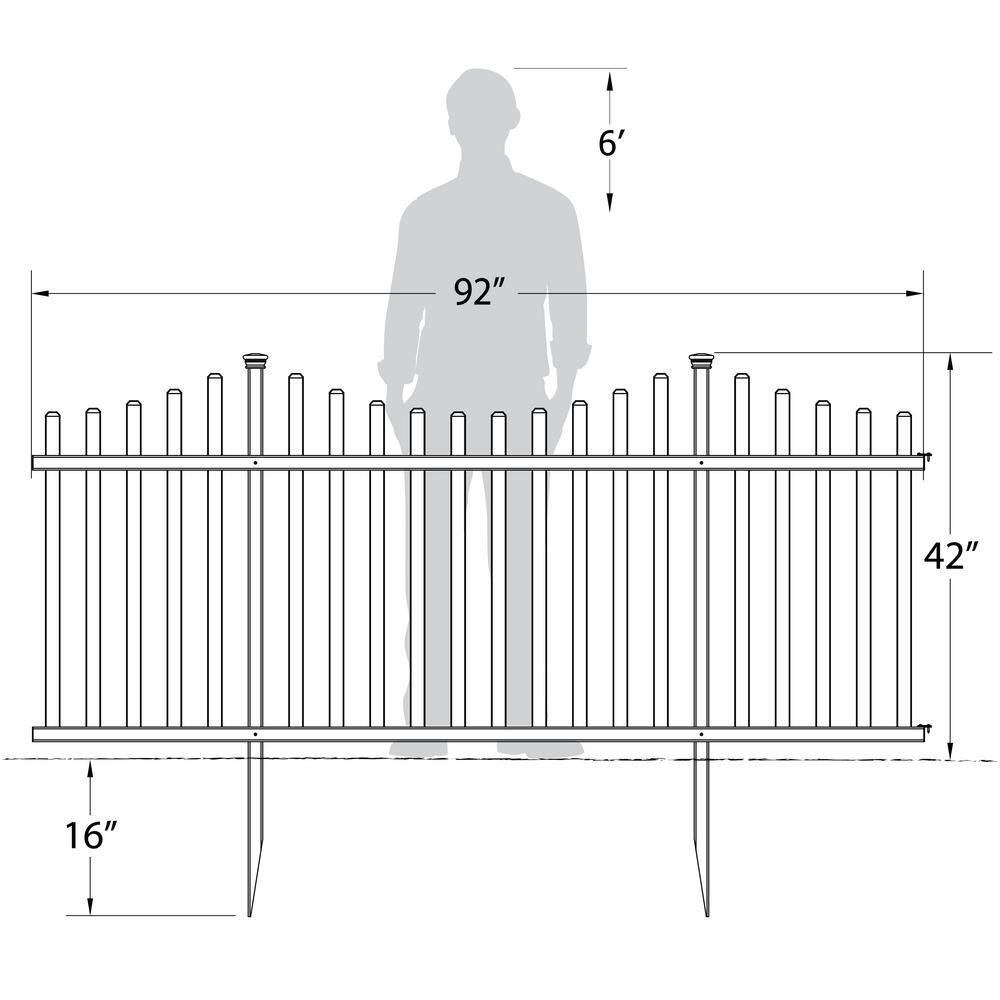 42in H x 92in W White Vinyl Scallop Picket Fence Panels