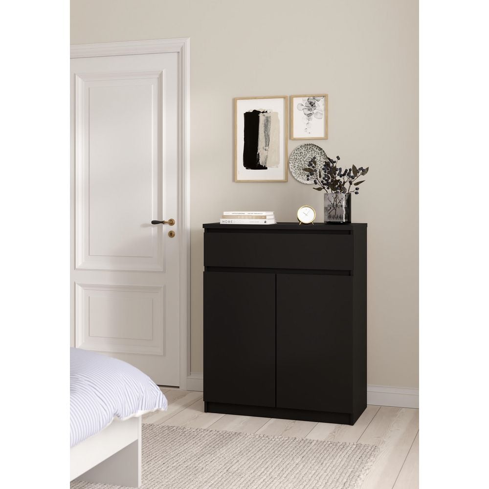 Tvilum Scottsdale Black Matte 1-Drawer 31.65 in. W Dresser 76234gm