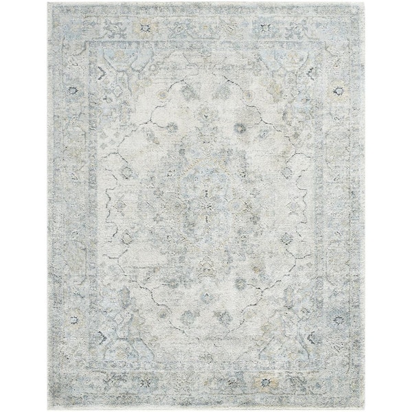 Avellino Deep Teal Traditional Distressed 12 ft. x 15 ft. Area Rug