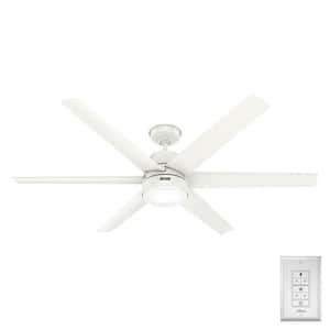 Skysail 60 in. Outdoor Fresh White Ceiling Fan with Light Kit and Wall Control Included