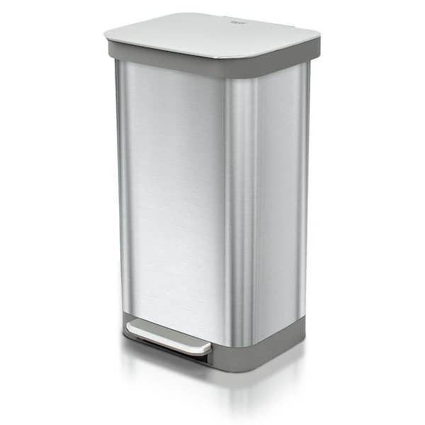 20 Gal. Stainless Steel Step on Metal Household Trash Can, Series 2 with Clorox Protection