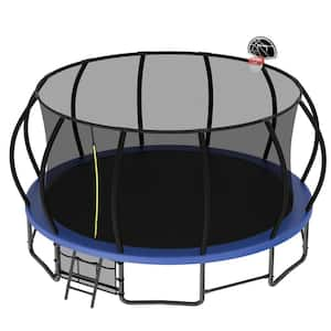 16 ft. Heavy Duty Outdoor Trampoline Anti-Rust Coating ASTM Approval for Kids and Adults, Pumpkin Trampolines