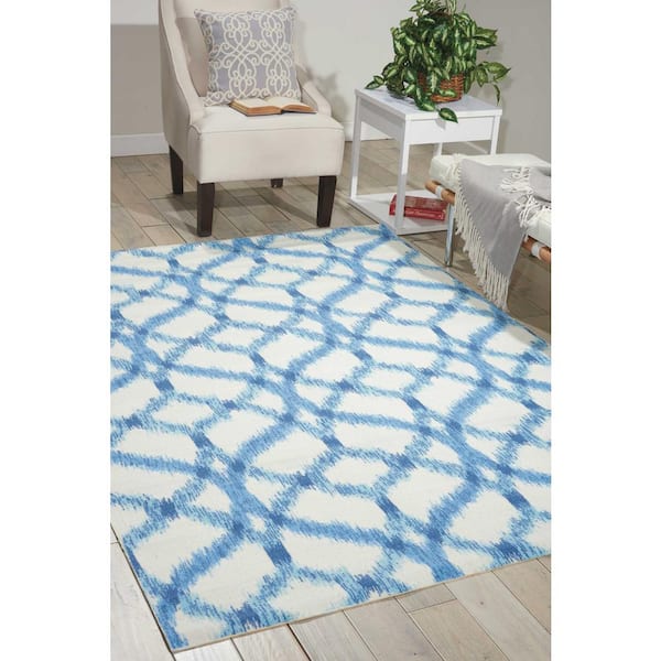 Izmir Ikat Aegean 5 ft. x 7 ft. Moroccan Bohemian Indoor/Outdoor Patio Area Rug