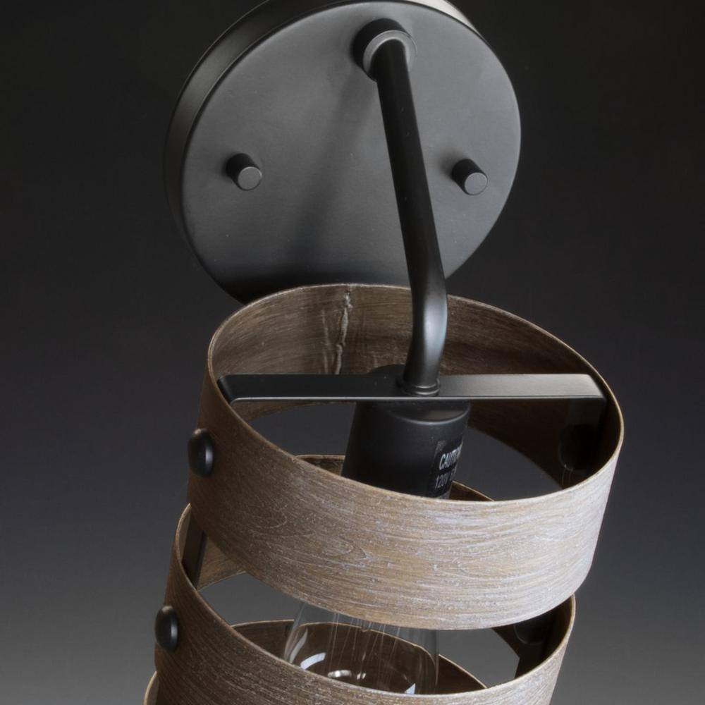 Graphite and Antique White 12" Steel Wall Sconce