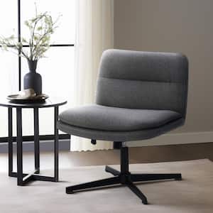 Alintoner Fabric Modern Big and Tall Upholstered Swivel Chair Ergonomic Adjustable Height Task Chair in Gray with Tilt
