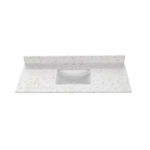 37 in. W x 22 in. D Quartz Vanity Top in Snow Orchid with White Ceramic Rectangular Single Sink