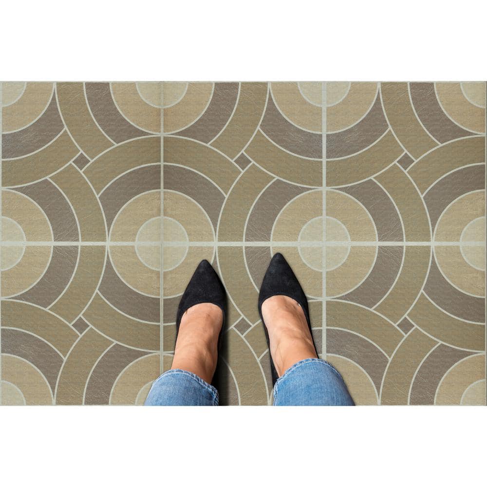 Medium Brown Swirl Pattern 12'' x 12'' Vinyl Peel and Stick Floor Tiles