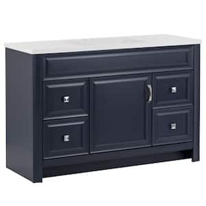 Candlesby 49 in. W x 19 in. D x 33 in. H Single Sink Bath Vanity in Blue with White Cultured Marble Top