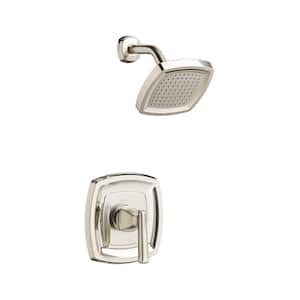 Edgemere 1-Handle Water-Saving Shower Faucet Trim Kit for Flash Rough-in Valves in Brushed Nickel (Valve Not Included)
