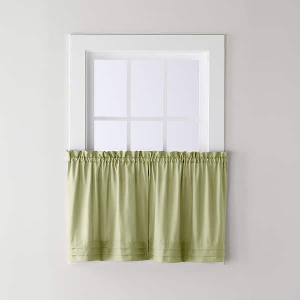 Saturday Knight Holden 36 in. L Polyester Tier Curtain in Sage (2-Pack)