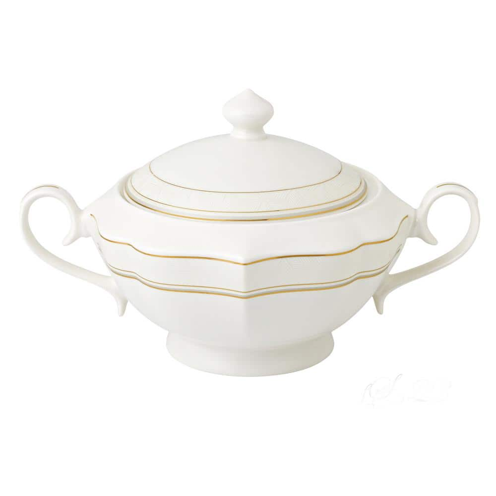 Royal White New Bone Soup Bowl with Lid