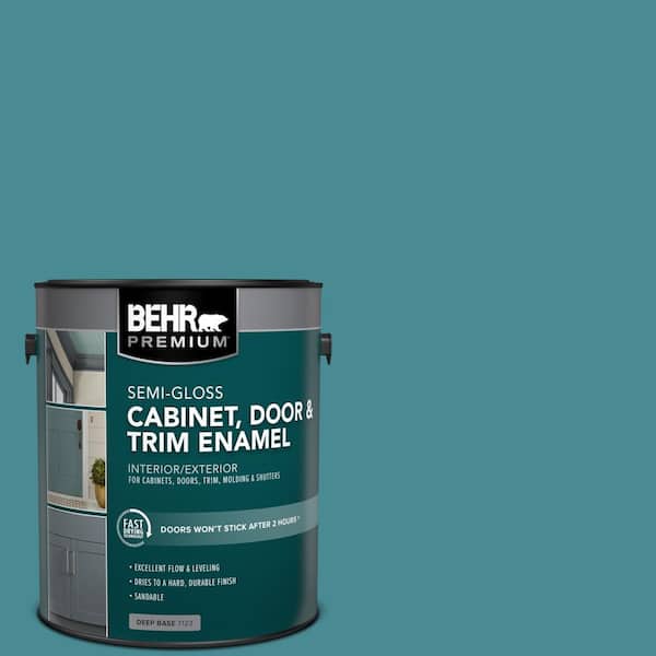 1 gal. #PFC-49 Heritage Teal Semi-Gloss Enamel Interior/Exterior Cabinet, Door & Trim Paint