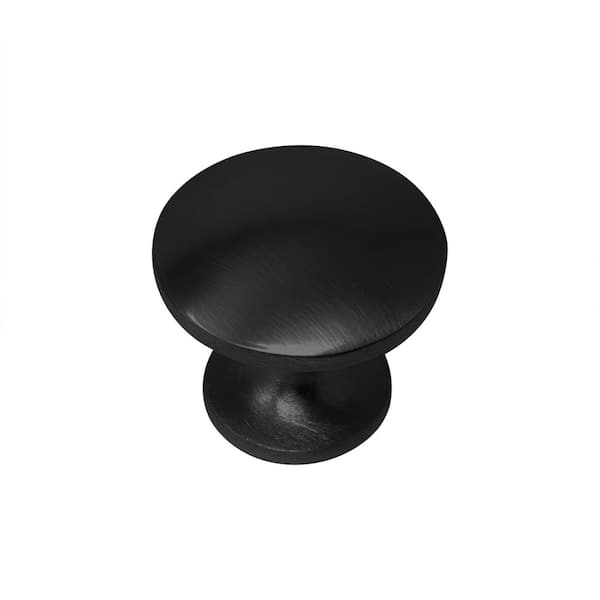 Wellington 1 in. Matte Black Mushroom Cabinet Knob