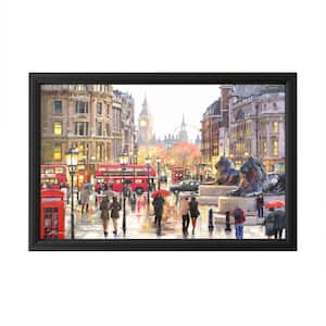 "London Landscape" by The Macneil Studio Framed with LED Light Cityscape Wall Art 16 in. x 24 in.