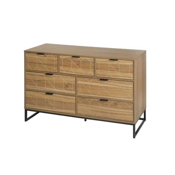 Walnut 31.58 in. H 7-Drawer Accent Storage Cabinet for Bedroom, Living room
