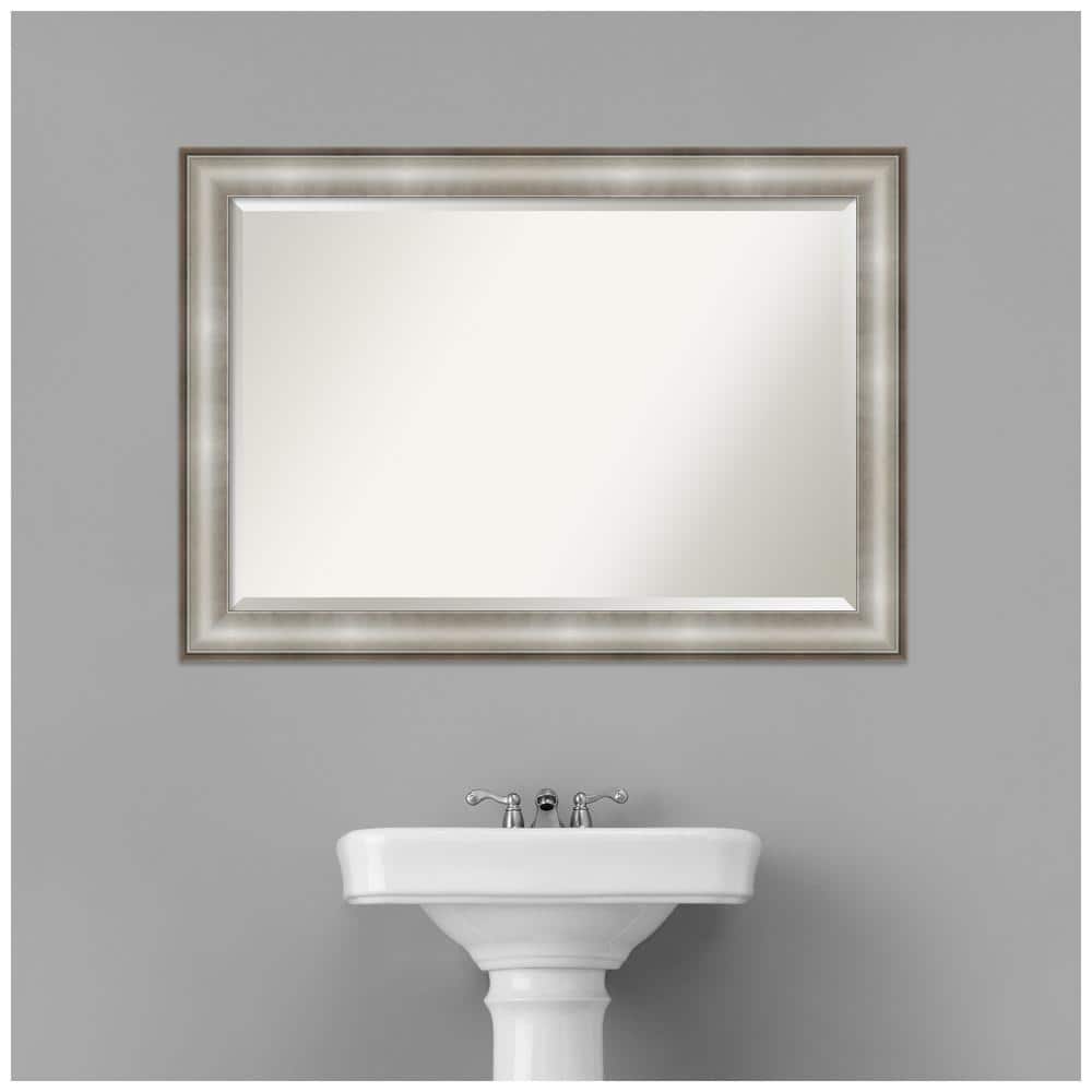 Imperial Silver Rectangular Beveled Wall Mirror 41" x 29"
