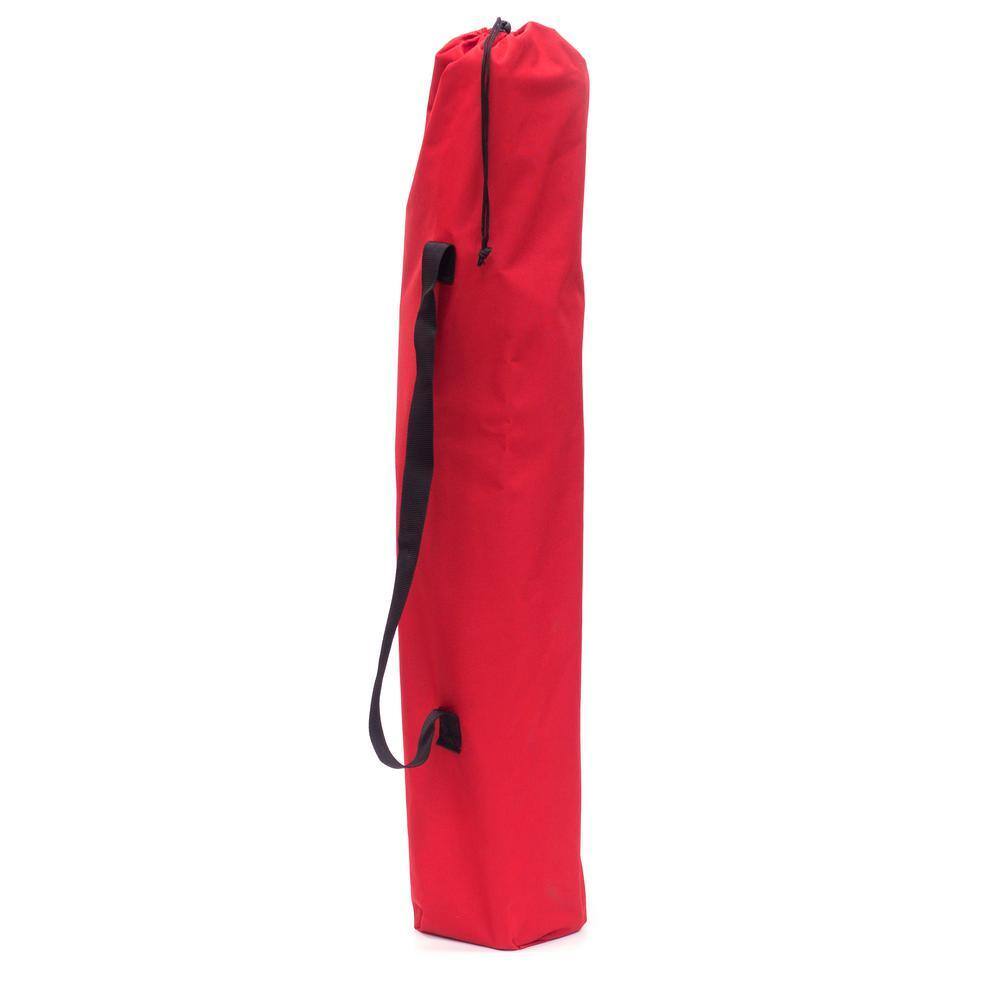 Red carrying bag for the folding chair.