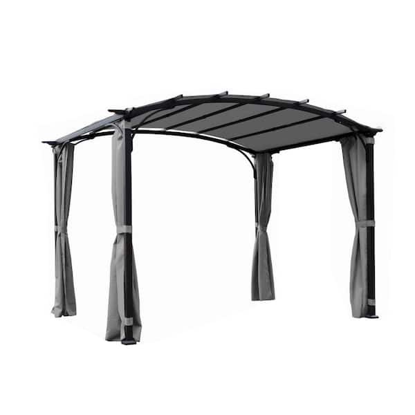 9 ft. x 11 ft. Gray Arched Gazebo Canopy Tent with