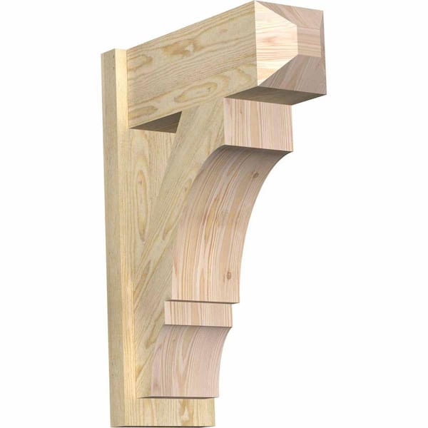 Ekena Millwork 8 in. x 28 in. x 20 in. Balboa Craftsman Rough Sawn Douglas Fir Outlooker