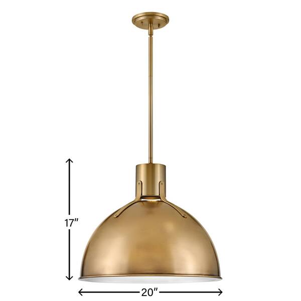 HINKLEY - Argo 1-Light Heritage Brass Standard Mini Pendant Light