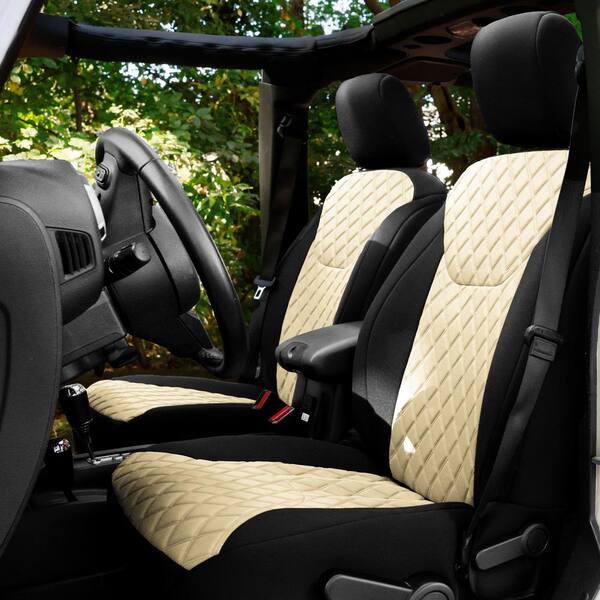Fh Group Neoprene Custom Seat Covers For 2007 2018 Jeep Wrangler Jk 4dr Full Set Dmcm5003beige - Jeep Wrangler Cloth Seat Covers Fh Group Neoprene Custom Seat Covers For 2007 2018 Jeep Wrangler Jk 4dr Full Set Dmcm5003beige - Jeep Wrangler Cloth Seat Covers