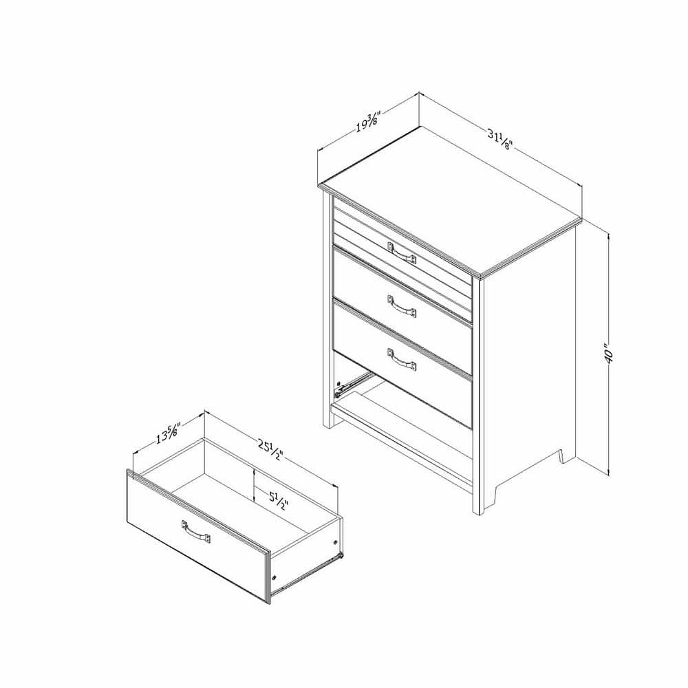 Fall Oak Horizontal Dresser with Extra Deep Drawers and Antique Silver Hardware