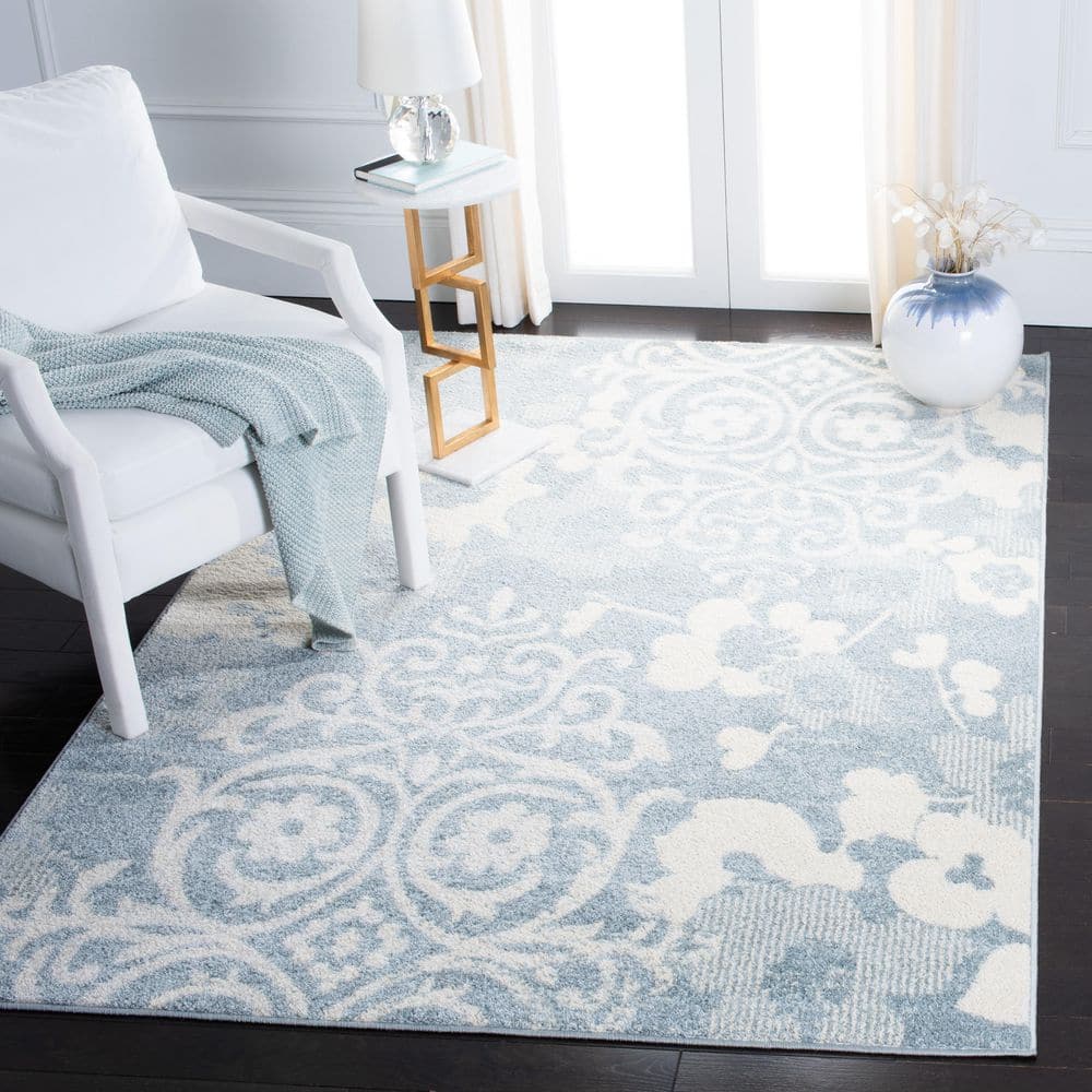 Adirondack 4 ft. x 6 ft. Gray/Ivory Floral Damask Area Rug price history on PriceWatchPro