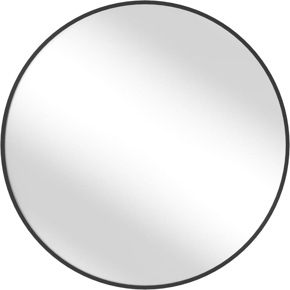 36 in. W x 36 in. H Round Framed French Cleat Wall Mounted Tempered Glass Bathroom Vanity Mirror in Matte Black price history on PriceWatchPro