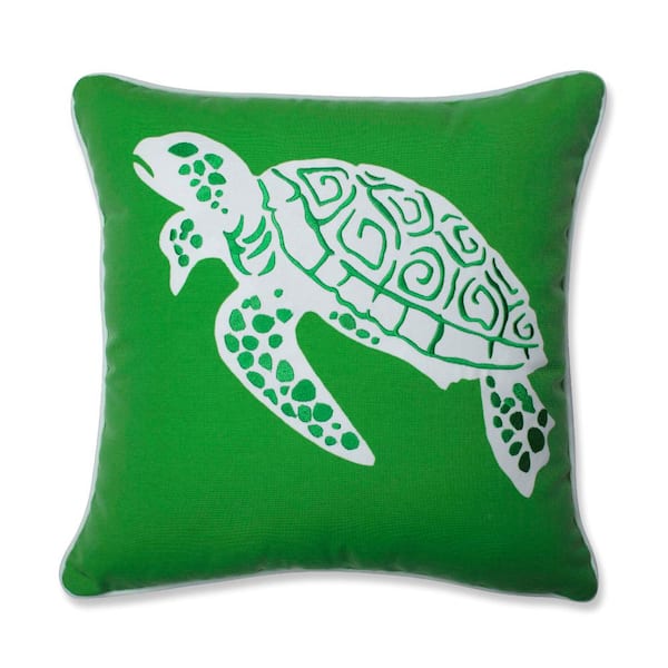 Pillow Perfect Tropical Green Square Outdoor Square Throw Pillow