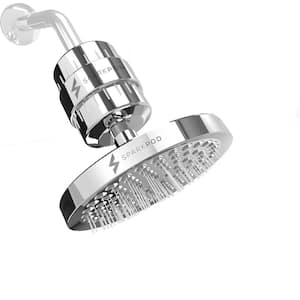 6 in. Round 23-Stage Shower Filter Head with Water Filter Cartridge Reduces Chlorine High Pressure, Chrome