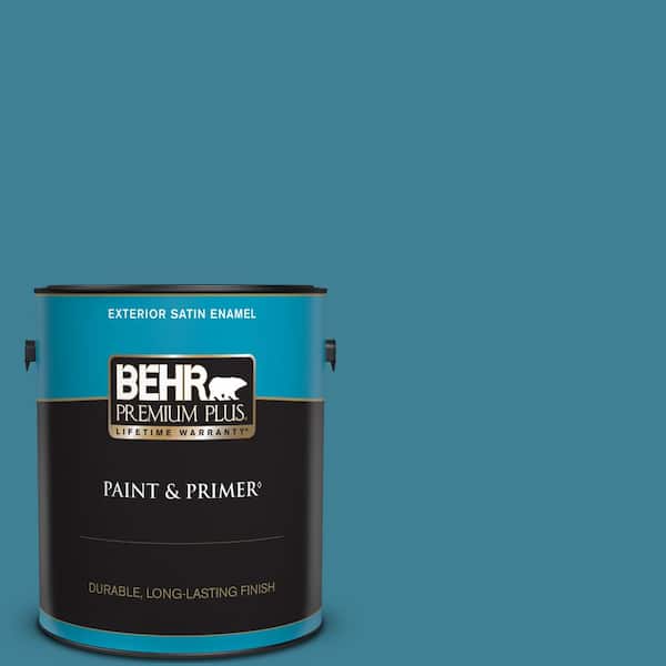 BEHR PREMIUM PLUS 1 gal. #540D-6 Wipeout Satin Enamel Exterior Paint & Primer