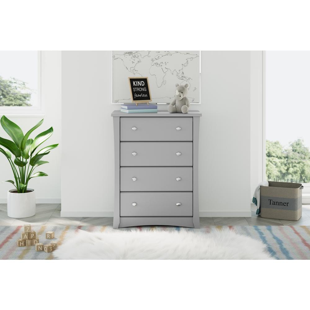 Pebble Gray Vertical 4-Drawer Nursery Dresser