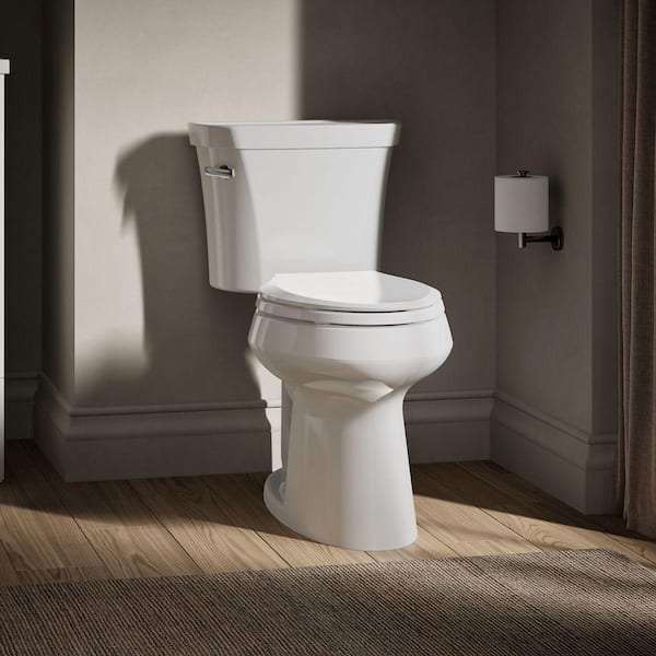 Highline 12 in. Rough In 2-Piece 1 GFP Single Flush Elongated Chair Height Toilet in White, Seat Not Included