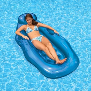 Blue Riviera Wet/Dry Sun Swimming Pool Float Lounge