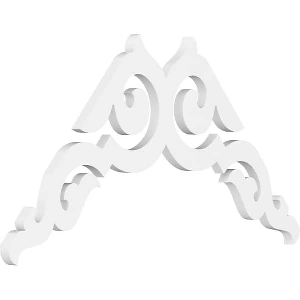 Ekena Millwork 1 in. x 36 in. x 21 in. (14/12) Pitch Rotherham Gable Pediment Architectural Grade PVC Moulding