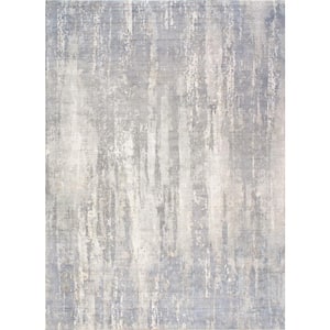 Beverly Grey 6 ft. x 9 ft. Abstract Bamboo Silk Area Rug