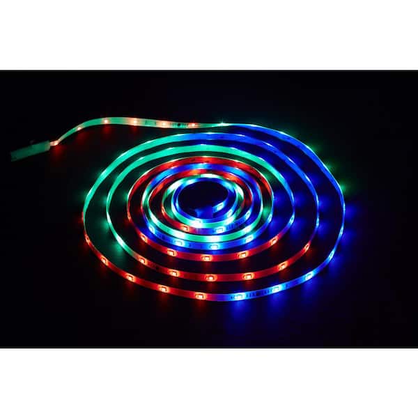 Commercial Electric 18 ft. LED Connectible Indoor/Outdoor Color Changing (White and RGB) Tape Light with Remote Control