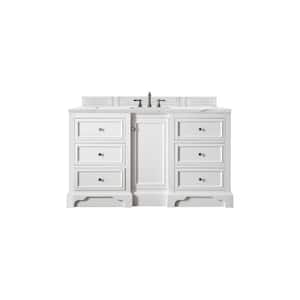 De Soto 61.30 in. W x 23.5 in. D x 36.3 in. H Bathroom Vanity in Bright White with Ethereal Noctis Quartz Top