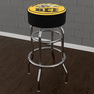 Dodge Super Bee 31 in. Yellow Backless Metal Bar Stool with Vinyl Seat