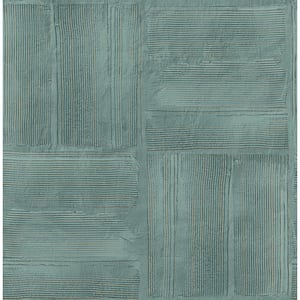 Jasper Blue Block Texture Textured Non-Pasted Non-Woven Wallpaper Sample