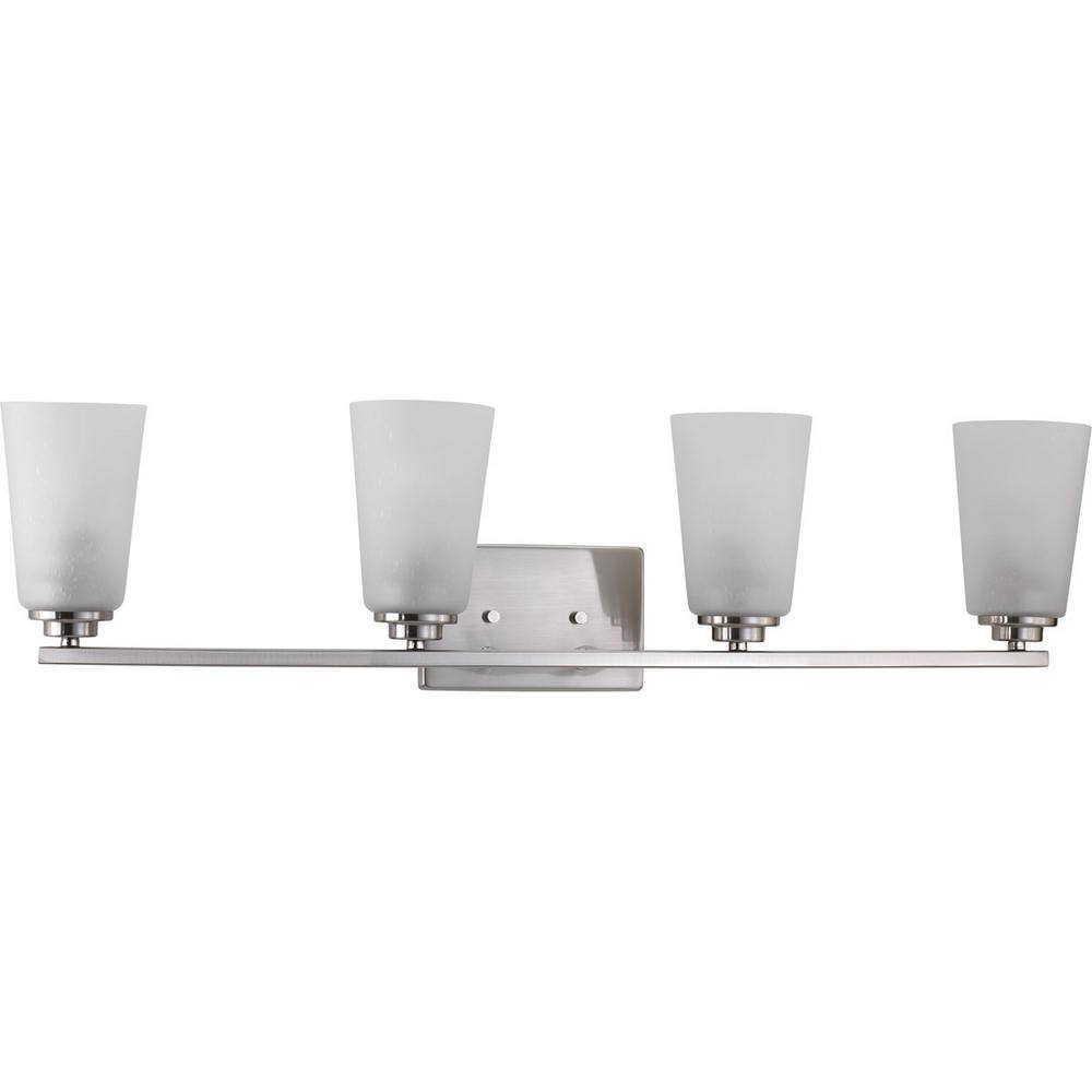 Brushed Nickel 4-Light Vintage Modern Bath Vanity Fixture