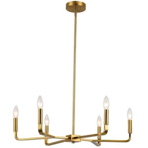 Colette 6-Light Aged Brass Candle Chandelier