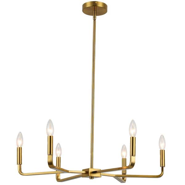 Dainolite Colette 6-Light Aged Brass Candle Chandelier