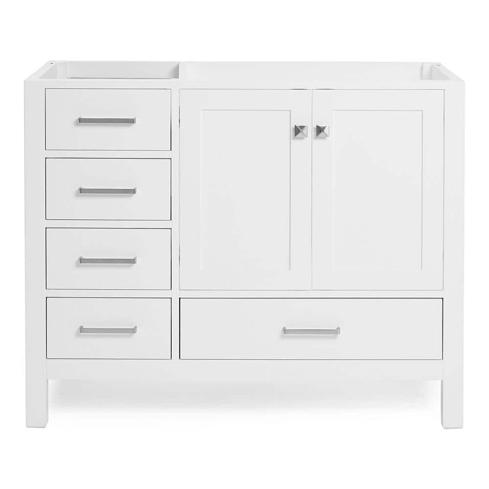 Cambridge 42" White Solid Wood Freestanding Vanity Cabinet