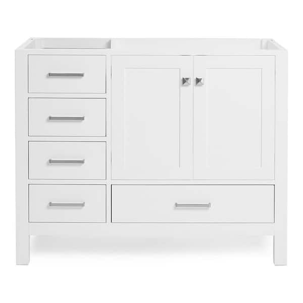 ARIEL Cambridge 42 in. W x 21.5 in. D x 34.5 in. H Freestanding Bath Vanity Cabinet Only in White