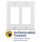 Decora 2-Gang Antimicrobial Treated Decorator/Rocker Wallplate, Standard Size, White
