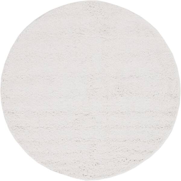 Unique Loom Davos Shag White 4 ft. x 4 ft. Round Area Rug