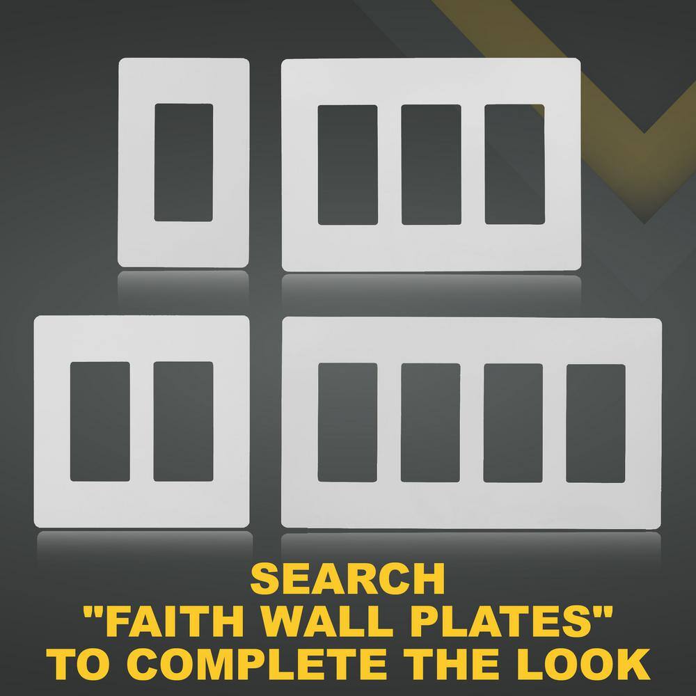 White Polycarbonate 2-Gang Screwless Wall Plate Cover