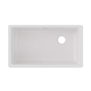 Quartz Classic  33in. Undermount 1 Bowl  White Granite/Quartz Composite Sink Only and No Accessories