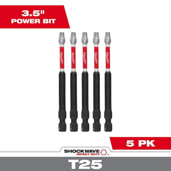 SHOCKWAVE Impact Duty 3-1/2 in. T25 Torx Alloy Steel Screw Driver Bit (5-Pack)
